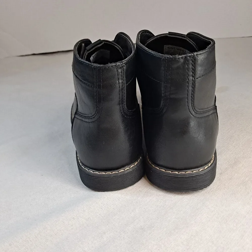 Nine West Neilton Chukka Boots Men's Size 8.5 Black Faux Leather Lace-Up